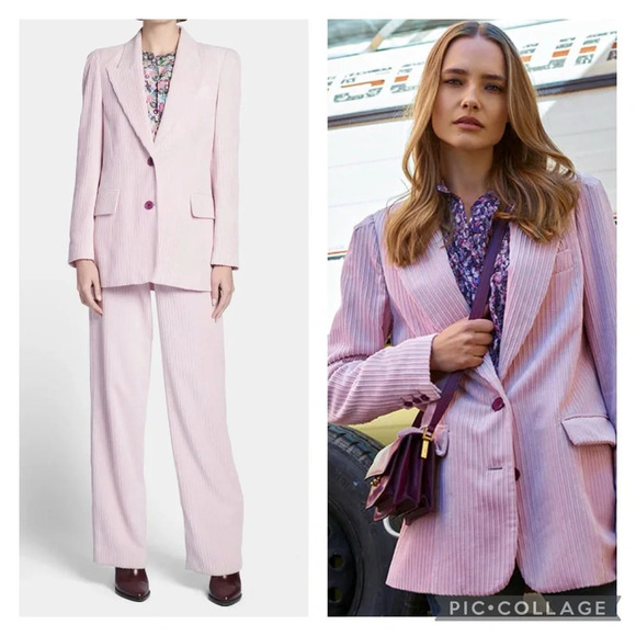 Isabel Marant SUIT SET Pink Corduroy 38 Milorsy Pant Malyake Jacket Blazer NWT - Picture 1 of 16
